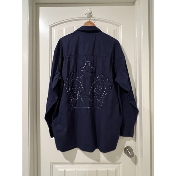 Vintage Sean Jean Chemise Embroidered Crown Blue Long Sleeve Shirt Men’s XL - Picture 7 of 13